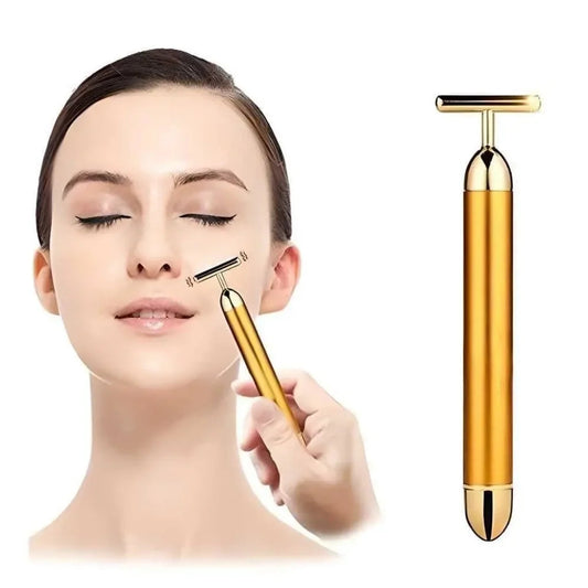 Gold Energy Beauty Bar Electric Vibration Facial Massager Roller